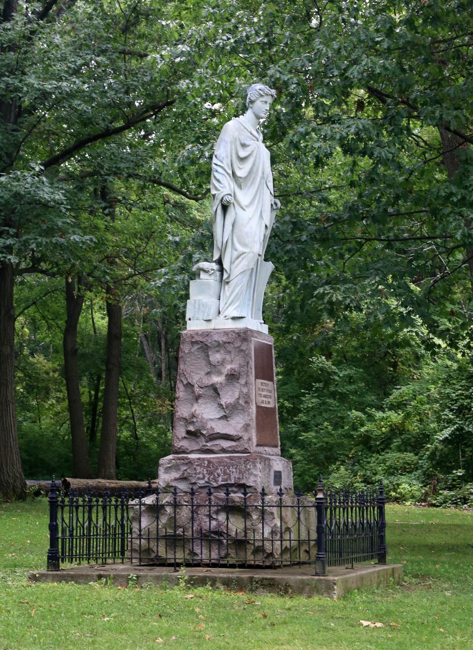 Representing the spirit of commerce, this 1881 statue once adorned the entrance to the Grain Exchange on Broadway and Michigan. It now stands in Jackson Park.