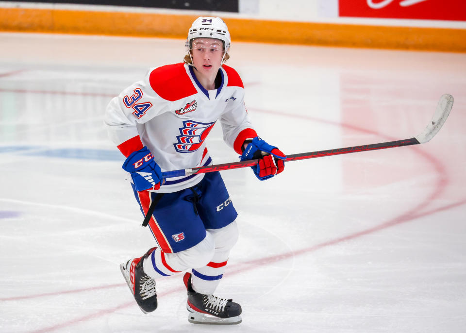 Berkly Catton is a dynamic player for the Spokane Chiefs. (Photo by Jonathan Kozub/Getty Images)