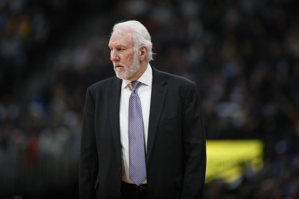 Gregg Popovich feels safer inside the NBA bubble than in Texas. (AP Photo/David Zalubowski)