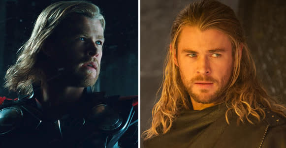 Thor's hair in 2011 and Thor's hair now