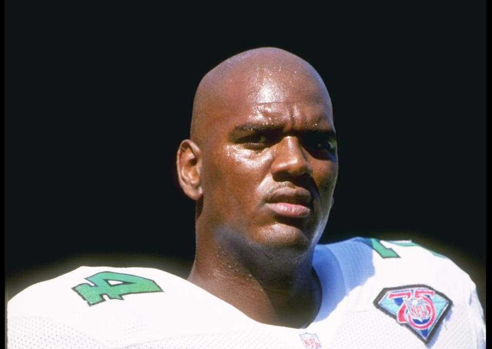 2 Oct 1994: Offensive lineman Bernard Williams of the Philadelphia Eagles looks on during a game against the San Francisco 49ers at Candlestick Park in San Francisco, California. The Eagles won the game, 40-8. Mandatory Credit: Otto Greule Jr. /Allspor