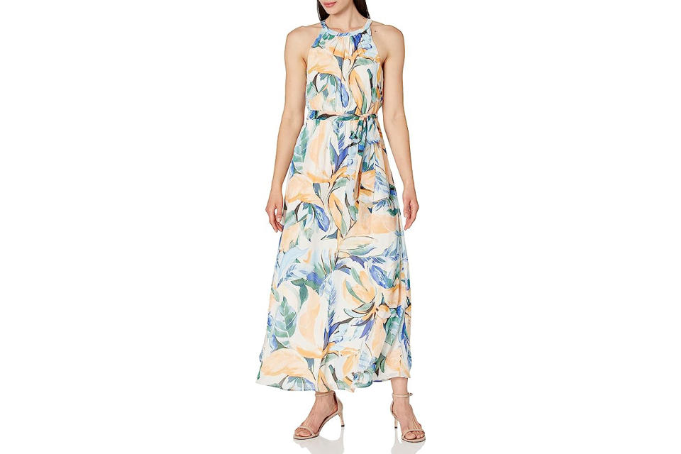 NINE WEST Women's Lillian Maxi Halter Dress