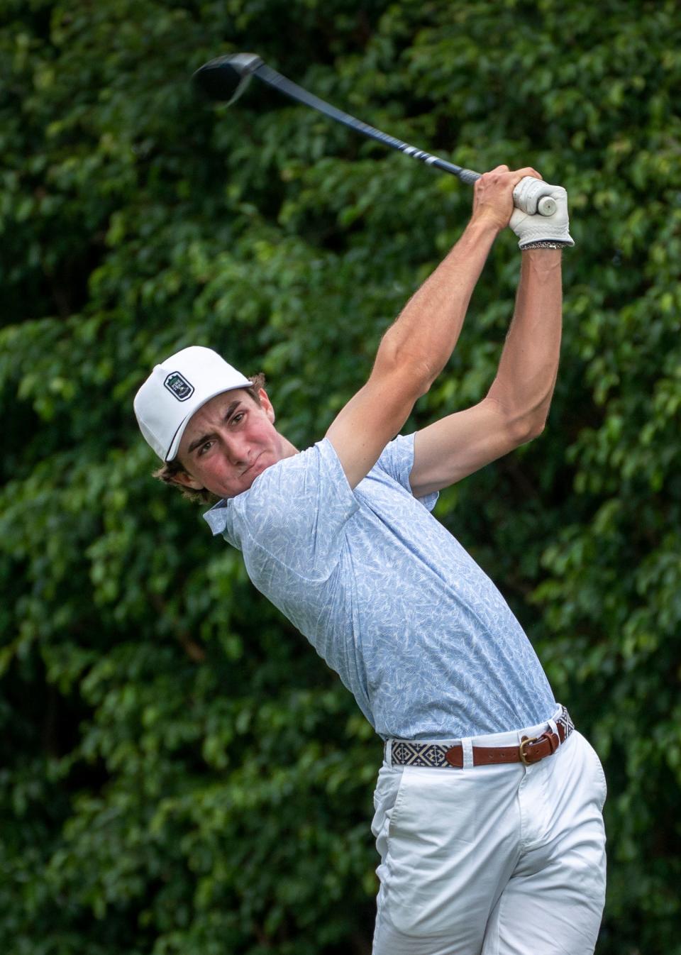 Rafe Cochran tees off during Friday's sixth annual Rafe Cochran Golf Classic at Trump International Golf Club in suburban West Palm Beach. The fundraiser, Cochran's idea, has helped build houses in Haiti and schools in Jamaica.