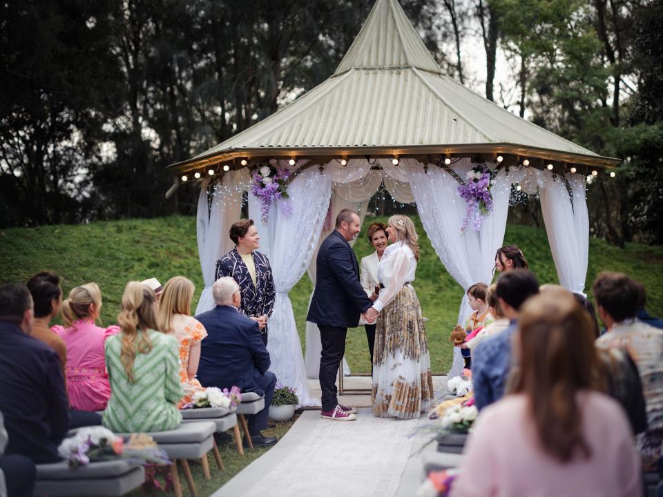 Toadie and Melanie tie the knot in the final scenes of the soap opera (Fremantle/Channel 5/PA)