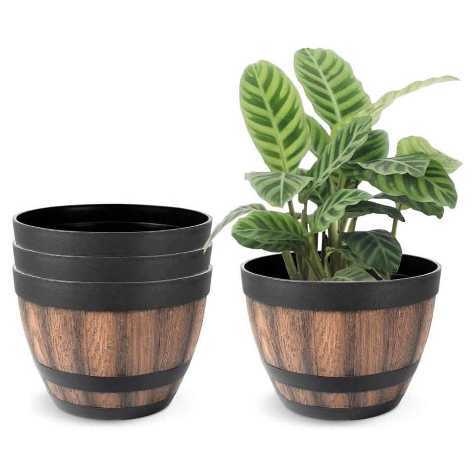 5) Plant Barrel Planter Containers