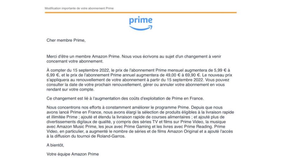 Hausse du prix d&rsquo;Amazon Prime en France