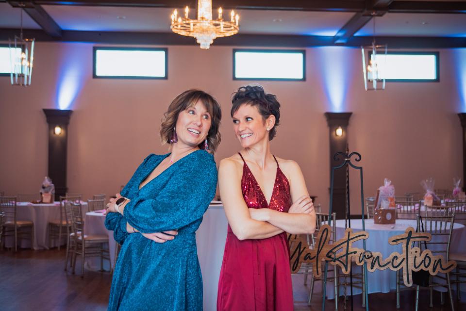 Experienced event planners Sara Whitehead and Corinne McMurtery knew from personal experience the benefits of gathering at events. Pictured here at their Spring Blingo event on April 13, 2023, at the Brookside in North Knoxville.