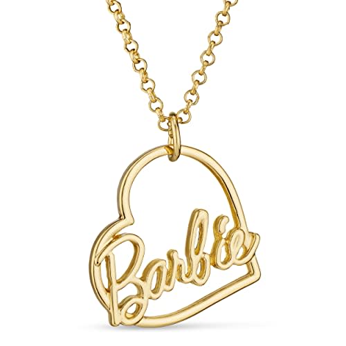 Barbie Script Heart Necklace - Gold