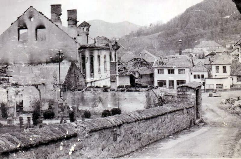 An old area destroyed by the Bosnian War is seen in Maglaj