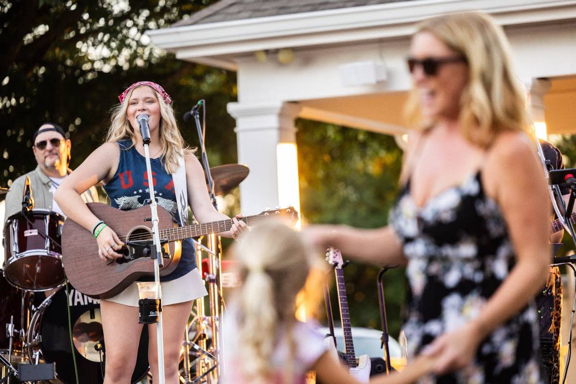 Bailey Griggs performs with her band at The Shore Club at Tega Cay in Tega Cay, S.C., last Friday.