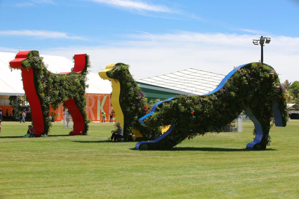 "Mutts" by Oana Stănescu at the Coachella Valley Music and Arts Festival in Indio, Calif., on April 15, 2022.