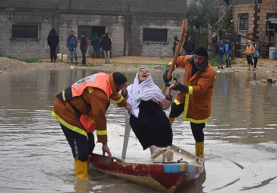 Heavy rains, flooding force evacuations in the Gaza Strip