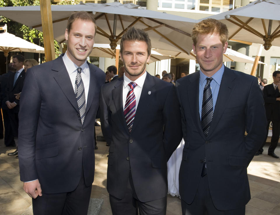 Prince William, David Beckham and Prince HarryReception for FIFA Officials on behalf of the English Football Association in honour of the 2010 FIFA World Cup, in Johannesburg, South Africa  - 19 Jun 2010