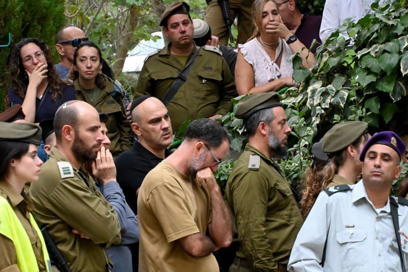 Col. Roi Levy, commander of the elite 'Ghost' multi-dimensional unit, died in a fight between Israel Defense Forces and Hamas on Saturday. His funeral was held in Jerusalem on Monday Photo by Debbie Hill/ UPI