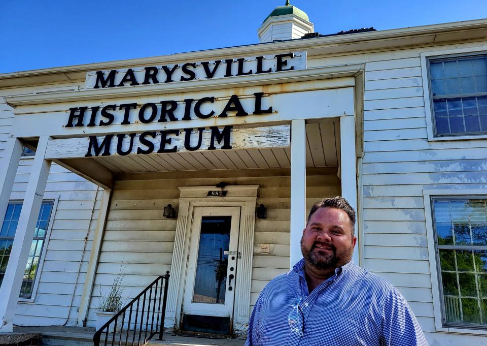 Marysville native Korey Eagen, pictured on Friday, May 26, 2023, is spearheading a remodel of the old Marysville Historical Museum, 887 Huron Blvd., into a four-unit micro hotel as part of a lease agreement with the city.