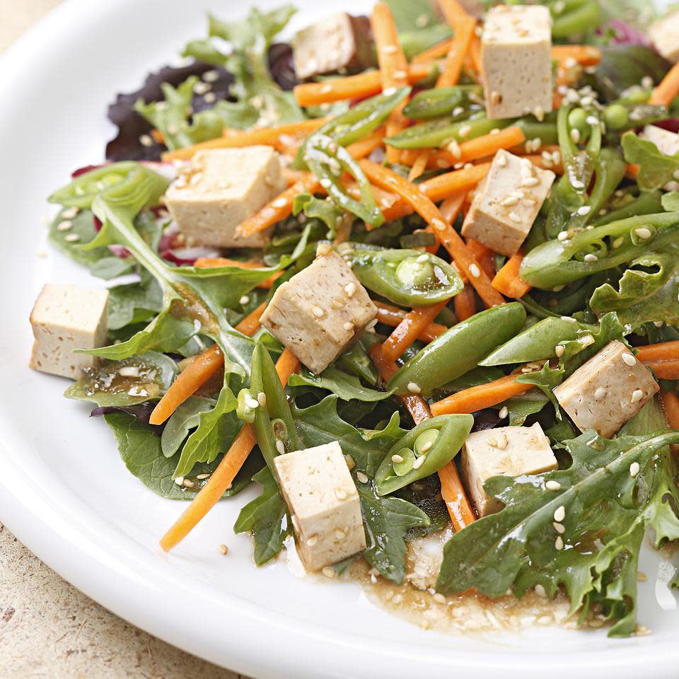 Hoisin-Sesame Salad with Baked Tofu