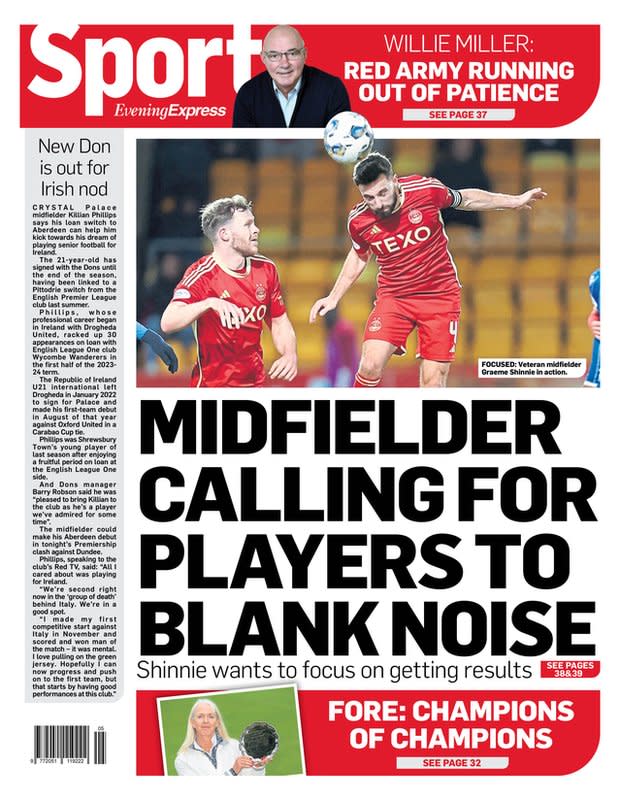 Back page of the Evening Telegraph
