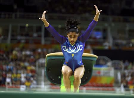 2016 Rio Olympics - Artistic Gymnastics - Final - Women's Vault Final - Rio Olympic Arena - Rio de Janeiro, Brazil - 14/08/2016. Dipa Karmakar (IND) of India competes. REUTERS/Mike Blake