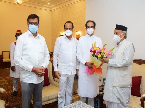 Maharashtra CM Uddhav Thackeray, Dy CM Ajit Pawar and Balasaheb Thorat met Governor BS Koshyari. 