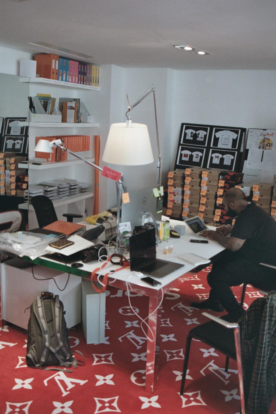 Virgil Abloh's Louis Vuitton office in June 2018