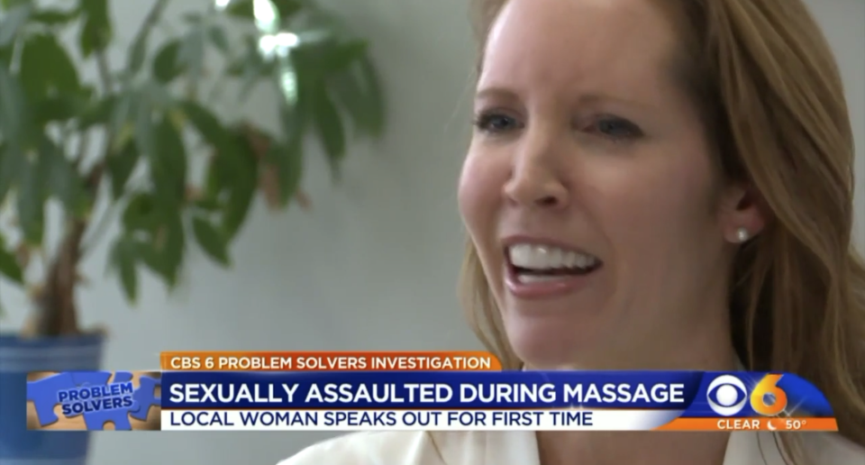 Danielle Dick, a college professor in Virginia, is one of the numerous women who have come forward in recent months to report sexual assaults at Massage Envy. (Photo: CBS 6)