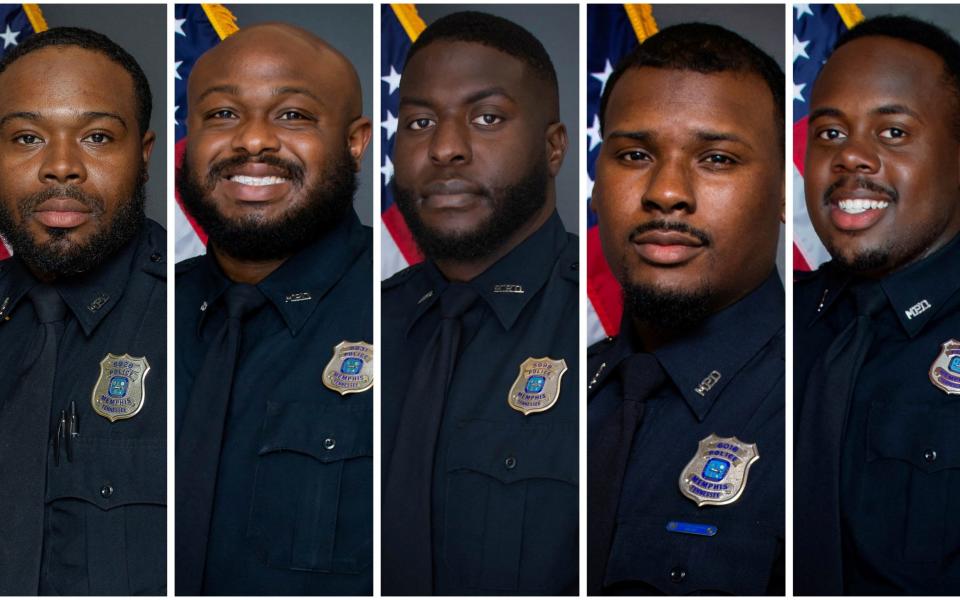 Demetrius Haley, Desmond Mills Jr, Emmitt Martin III, Justin Smith and Tadarrius Bean in official police portraits - Reuters/Memphis Police Department