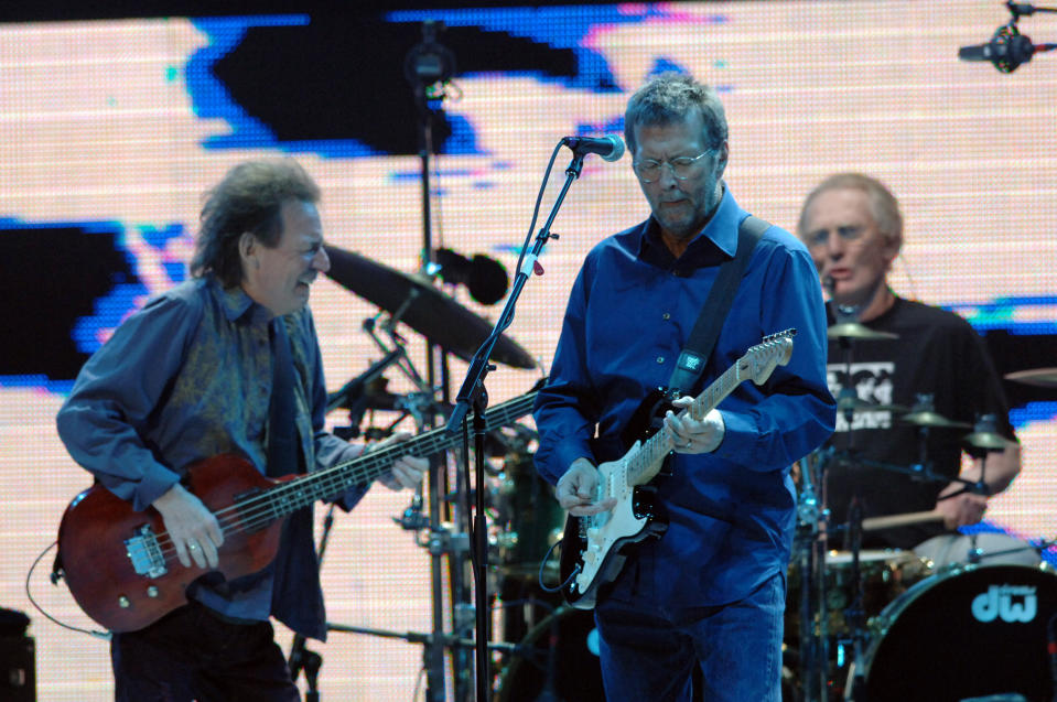 Jack Bruce, Eric Clapton and Ginger Baker of Cream (Photo by KMazur/WireImage)