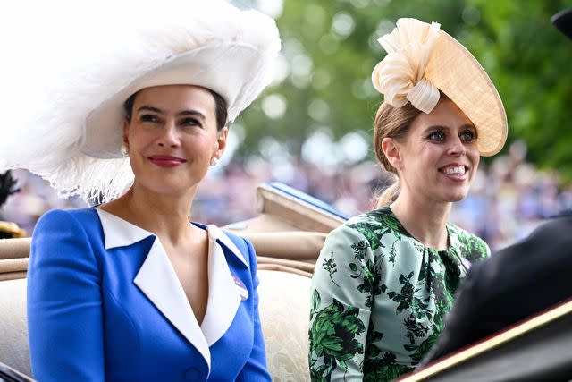 <p>Victoria Jones/Shutterstock </p> Sophie Winkleman and Princess Beatrice at Royal Ascot on June 21, 2024