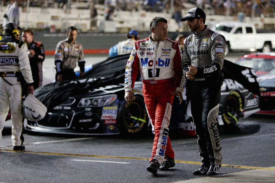 Tony Stewart and Jimmie Johnson have won nine Sprint Cup titles combined. (Getty)