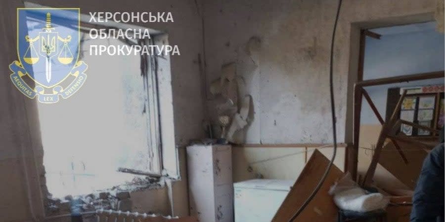 Russian military dropped explosives from a drone onto an invincibility point in Kherson oblast