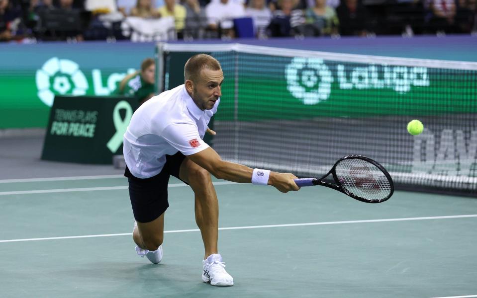 Dan Evans, who was selected ahead of Murray in the singles, lost to Tommy Paul - GETTY IMAGES