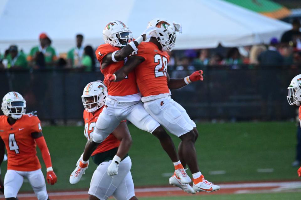 The Florida A&M Rattlers take on the Alabama State Hornets in a Southwestern Athletic Conference East game at Ken Riley Field at Bragg Memorial Stadium in Tallahassee, Florida, Saturday, Sept. 23, 2023