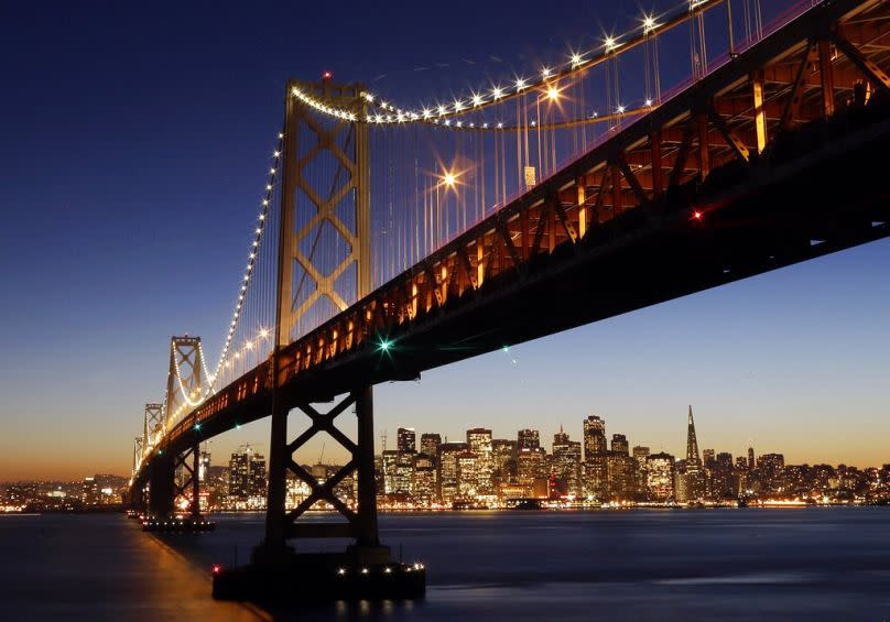 The San Francisco-Oakland Bay Bridge in San Francisco. January 2015