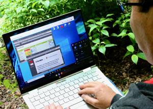 A world's first: Now businesses can run Windows directly on Chromebooks, including full-featured Microsoft Office and other Windows apps, in Parallels Desktop for Chromebook Enterprise―even without an Internet connection. The Chromebook in this photo is running Windows, plus Excel and PowerPoint for Windows, while it is offline during a wilderness hike. Details are available online at parallels.com/chrome.