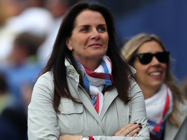 <p>Gareth Fuller/PA Images/Getty</p> Tommy Fleetwood's wife Clare Fleetwood at the Ryder Cup.