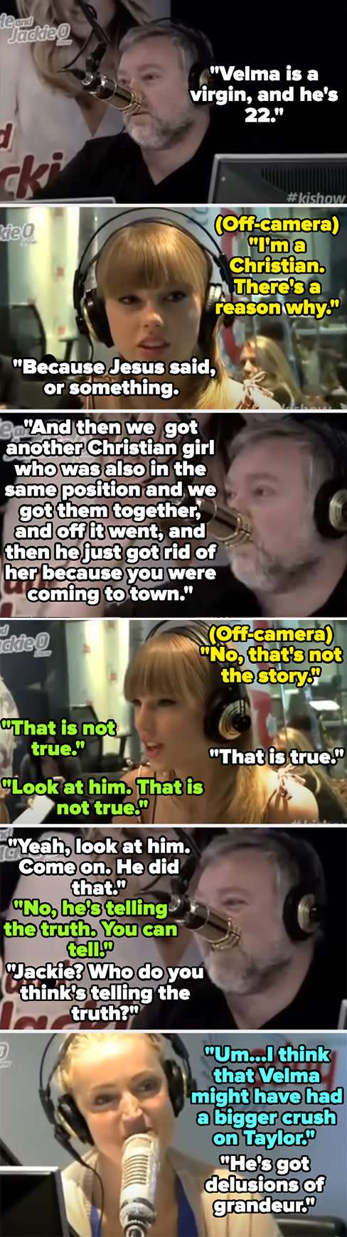 Taylor Swift on a radio show