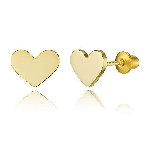 14k Gold-Plated Heart Earrings