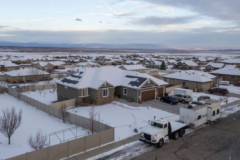 A home where eight people were found dead in Enoch, Utah, is pictured on Thursday, Jan. 5, 2023. The southern Utah community was struggling for answers after police found eight people from one family, including five children, shot to death in the small town. (Ben B. Braun/The Deseret News via AP)