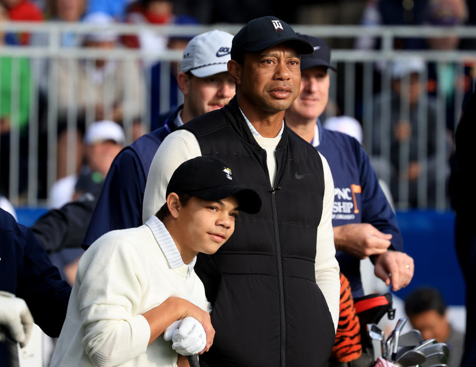 Tiger Woods and Charlie Woods