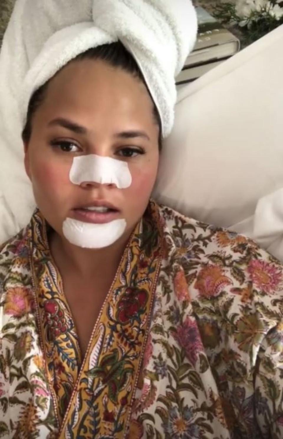 The 32-year-old mum, who is currently in Bali with her two adorable kids and her husband, John Legend, took to her Instagram to reveal her skincare routine. Photo: Instagram/ChrissyTeigen