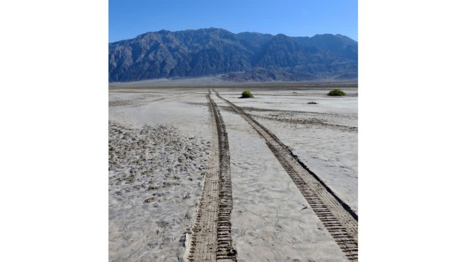 The car was removed using a skid steer that followed the same tracks to minimize additional damage. - NPS
