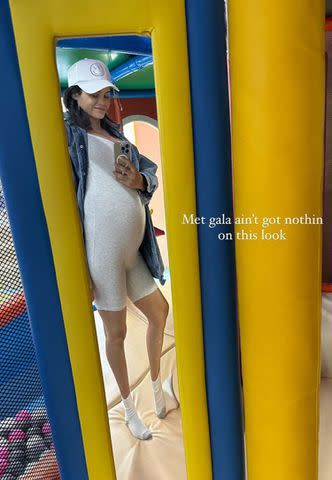 <p>Jenna Dewan/Instagram</p> Pregnant Jenna Dewan in her gray romper