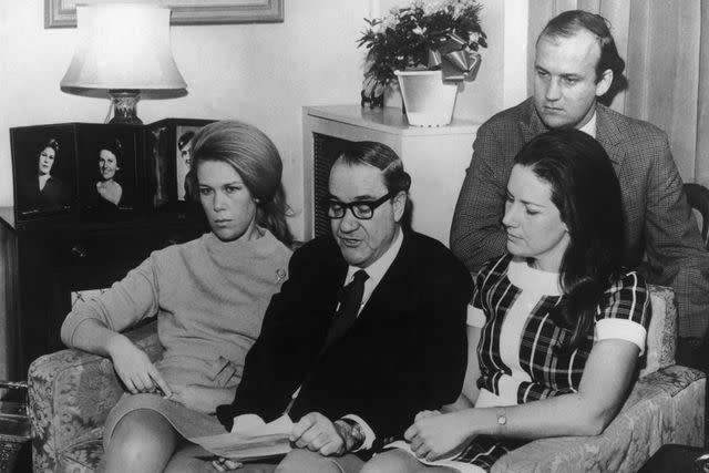 <p> Keystone/Hulton Archive/Getty</p> From his home in Wimbledon, Alick McKay (C) appeals for the safe return of his wife, surrounded by his son, Ian, and daughters Jennifer (L) and Dianne (R), January 9, 1970.