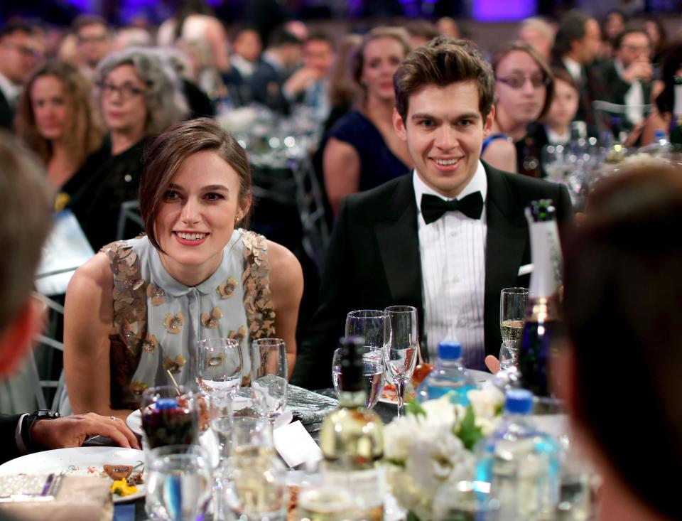 Keira Knightley and her husband, musician James Righton, attend the Critics Choice Movie Awards in 2015.