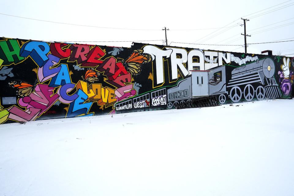 "Peace Train," a mural by artist Justin Withrow, is located at 2322 Sullivant Ave.