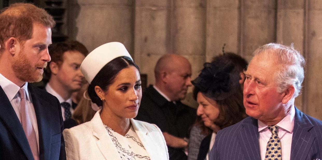 britains meghan, duchess of sussex 2r talks with britains prince charles, prince of wales r as britains prince william, duke of cambridge, l talks with britains prince harry, duke of sussex, 2l as they all attend the commonwealth day service at westminster abbey in london on march 11, 2019 britains queen elizabeth ii has been the head of the commonwealth throughout her reign organised by the royal commonwealth society, the service is the largest annual inter faith gathering in the united kingdom photo by richard pohle pool afp photo by richard pohlepoolafp via getty images