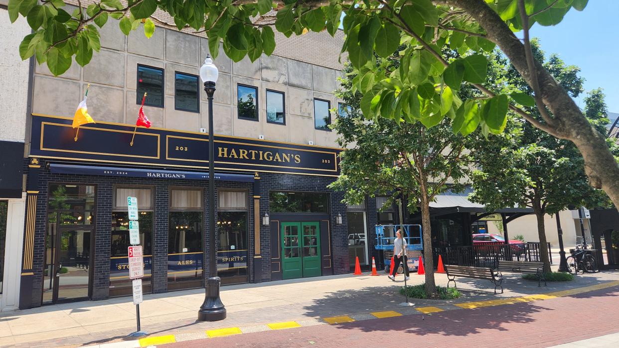 Patsy Hartigan's Irish Pub is on the second block of Main Street.