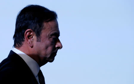 FILE PHOTO: Carlos Ghosn, chairman and CEO of the Renault-Nissan-Mitsubishi Alliance, attends the Tomorrow In Motion event on the eve of press day at the Paris Auto Show, in Paris, France, October 1, 2018. REUTERS/Regis Duvignau/File Photo