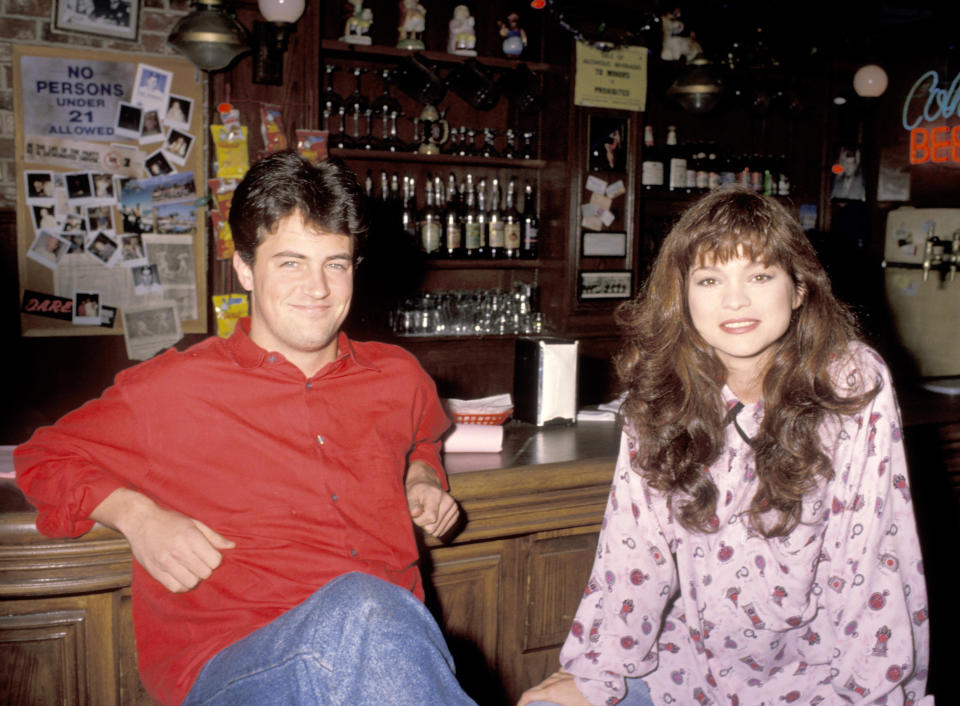 Valerie Bertinelli and Matthew Perry at the Set of 