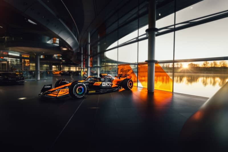 Handout photo provided by McLaren F1 Team, shows the MCL38 car for the 2024 season. Mclaren/Handout/PA Media/dpa